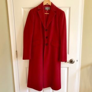 Ann Taylor Crimson Wool & Cashmere Coat